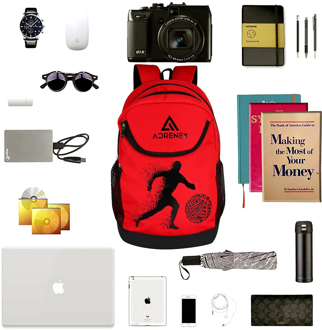 15 L Mini Travel Backpack | Trendy School, Camping| Hiking & Travelling Bag for Boys & Girls | Lightweight Polyester 15 L Daypack Red image 2
