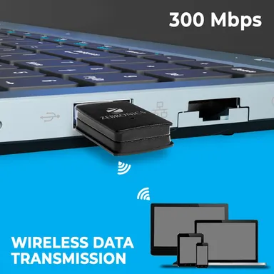 Zebronics USB300WF1 WiFi Dongle Mini Adapter, 300Mbps Wireless Data Transmission, Access Point Mode for Hotspot, Compatible with Windows, Mac, Linux thumbnail 3