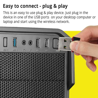 Zebronics ZEB-USB150WF1 WiFi USB Mini Adapter, 150Mbps Wireless Data, WPA/WPA2 Security Encryption, Plug and Play, Compatible with Windows, Mac, Linux thumbnail 4