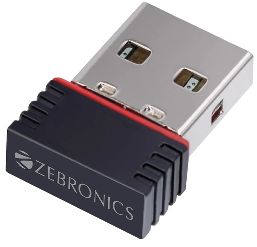 Zebronics ZEB-USB150WF1 WiFi USB Mini Adapter, 150Mbps Wireless Data, WPA/WPA2 Security Encryption, Plug and Play, Compatible with Windows, Mac, Linux image 1