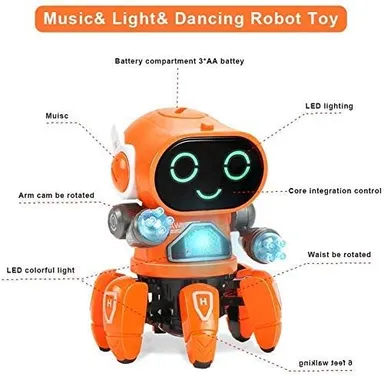 Musical Dancing Robot Car Toy for Kids – LED Flashing Lights, Sound & 2-in-1 Transforming Robot Vehicle, Battery Operated Birthday Gift for Boys & Girls thumbnail 1