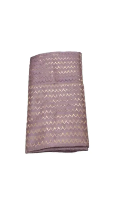 Zig Zag Pattern Blouse Fabric 1 Metre Soft Silk Blend Unstitched Saree Blouse Material in Lavender Colour for Designer Blouse Stitching Annai  thumbnail 0
