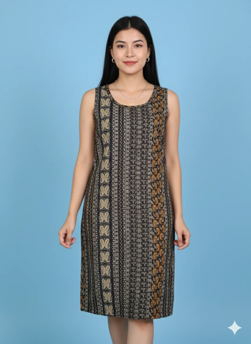 Comfy Premium Quality Viscose Rayon Designer A| Line Sleeveless Kurti for Women and Girls with Attractive Multicolor Flower Print | Soft, Comfortable & Easy to Wash, Casual & Ethnic Wear image 3