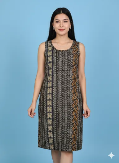 Comfy Premium Quality Viscose Rayon Designer A| Line Sleeveless Kurti for Women and Girls with Attractive Multicolor Flower Print | Soft, Comfortable & Easy to Wash, Casual & Ethnic Wear thumbnail 2
