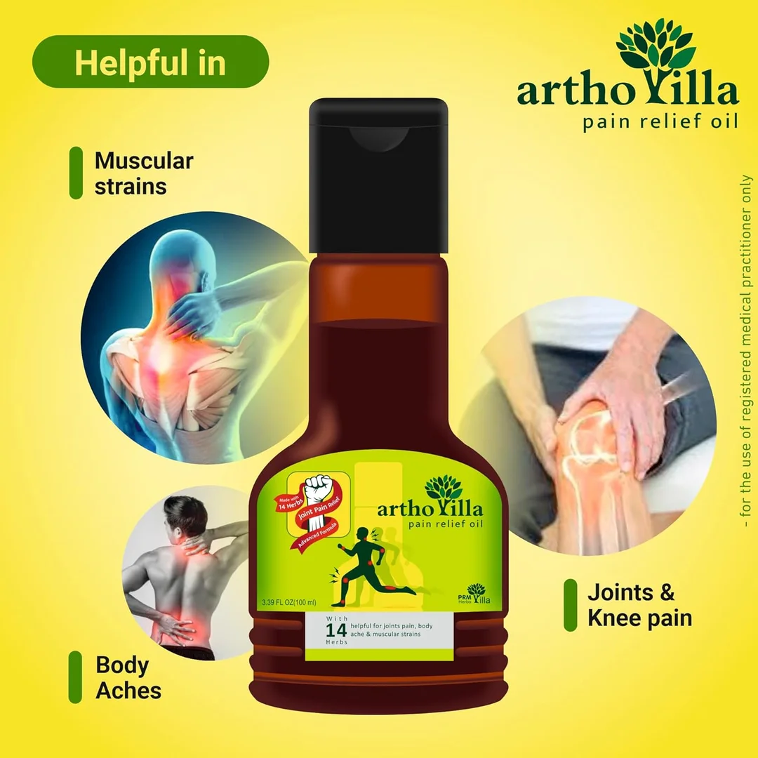 PRM Artho Villa Ayurvedic Pain Reliever Oil 100ml (Pack of 2) – Soothes Joint & Muscle Pain with Gandhpura, Mahamash & Mahanarayan image 6