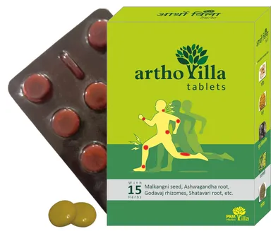PRM Artho Villa Ayurvedic Arthritis | Joint Pain Relief Tablets 30 Tab Pack of 2 Natural Herbal Anti‑Inflammatory Support for Back Pain Knee Pain Stiffness Mobility Booster thumbnail 0