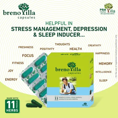 Brenovilla Capsules 3x10 Pack Ayurvedic Brain Booster with Brahmi Shankhpushpi Safed Chandan Memory Concentration Mental Performance thumbnail 1