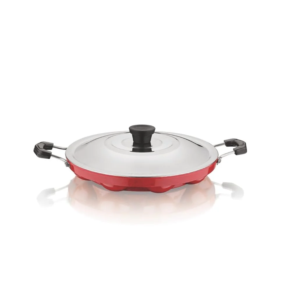 BartanJi Non Stick Appam Patra With Steel Lid 12 Cavity image 1