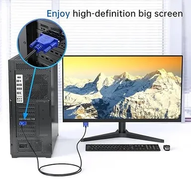 VVL 1.5m High Quality vga to vga cable for computer, projector, smps  thumbnail 1