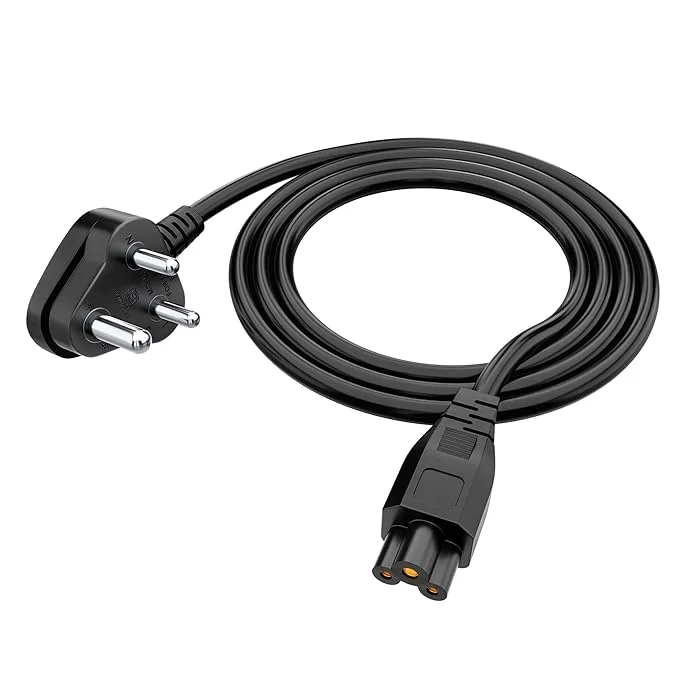 VVL 1.2M High-Quality Laptop Power Cord | 3-Pin AC Power Cable for Laptop Chargers | Durable & Safe Power Supply Cord image 1