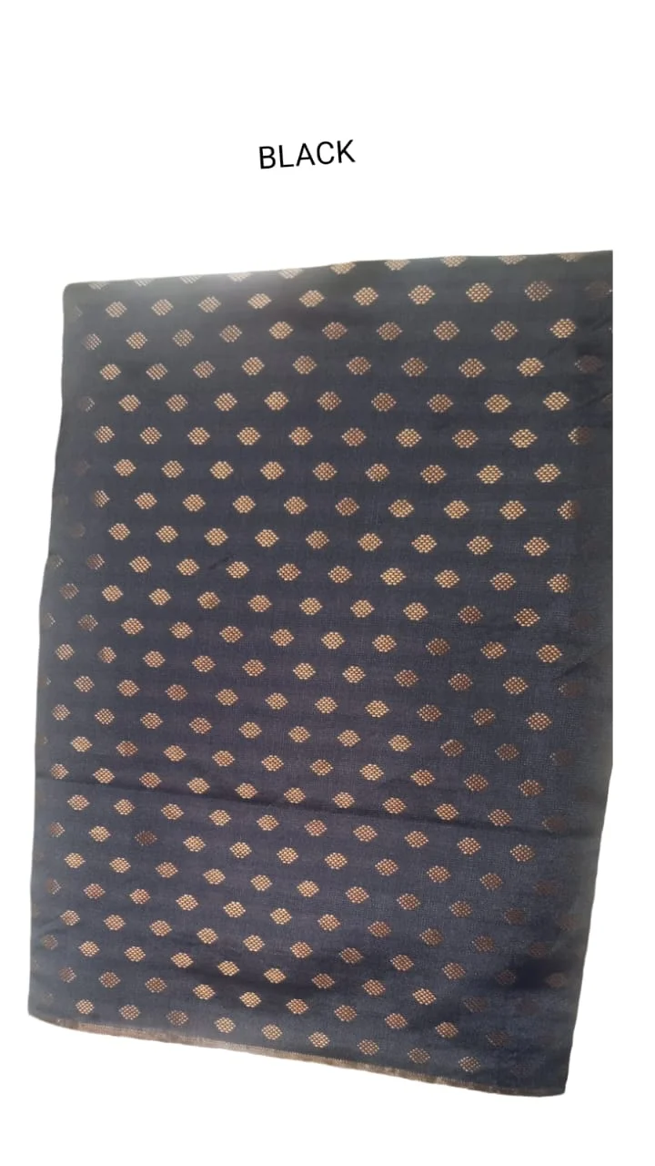 Premium Black & Gold Brocade Fabric Roll – 80 Meter | Woven Jacquard Material for Blouse, Kurti, Fall, Craft & Boutique Use image 2