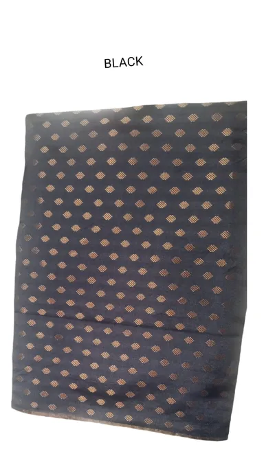 Premium Black & Gold Brocade Fabric Roll – 80 Meter | Woven Jacquard Material for Blouse, Kurti, Fall, Craft & Boutique Use thumbnail 1