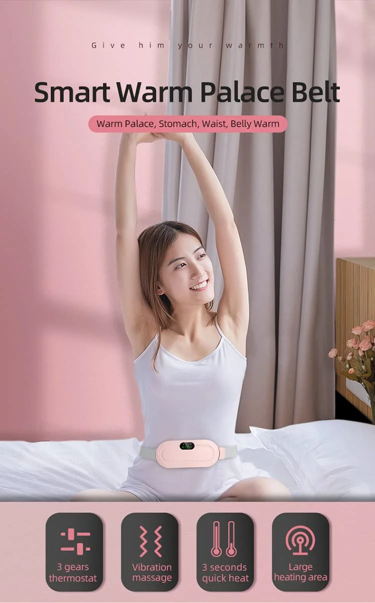 Portable Cordless Heating Pad Waist Belt Rechargeable Menstrual Heating Massage Pad for Period Pain and Lower Back Relief image 5