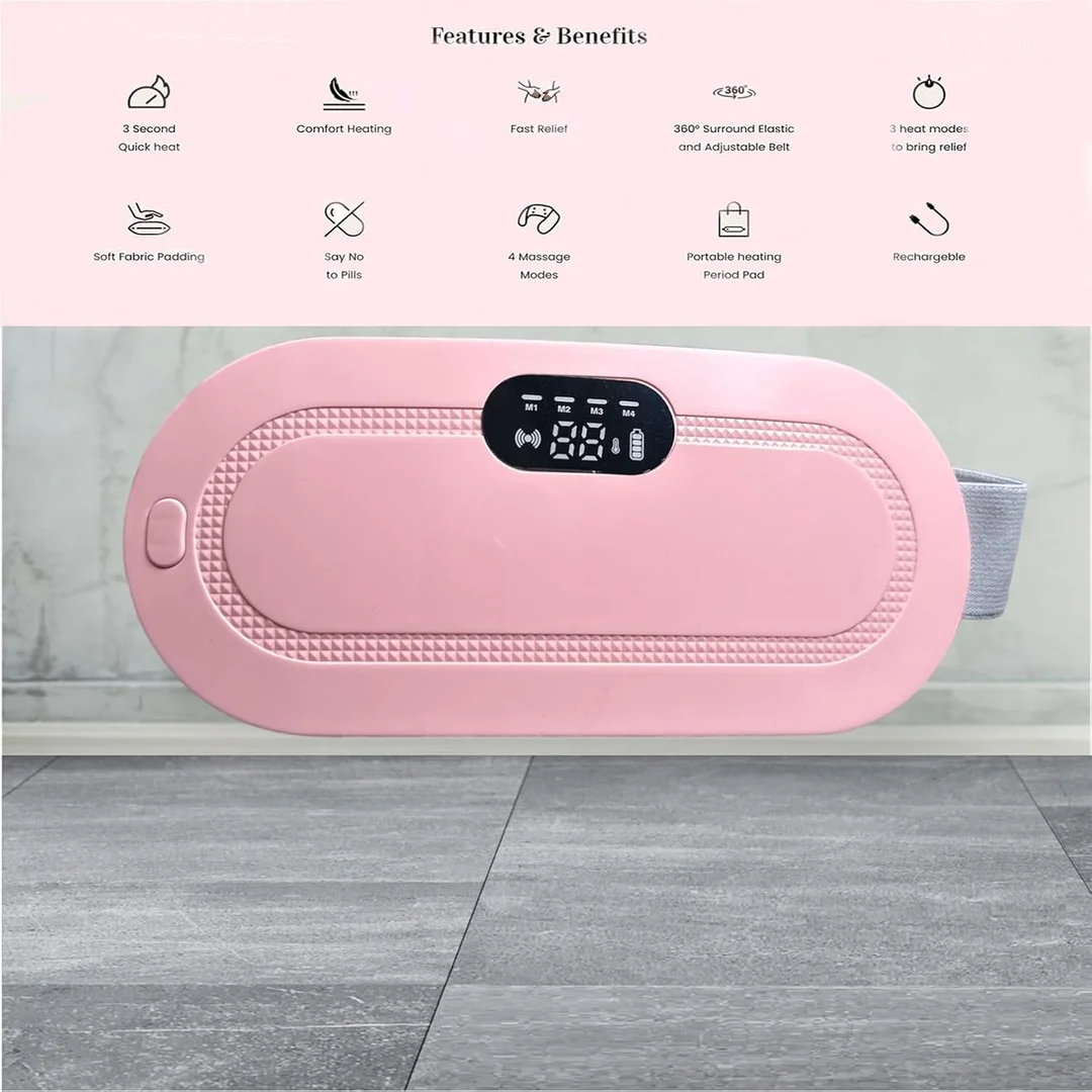 Portable Cordless Heating Pad Waist Belt Rechargeable Menstrual Heating Massage Pad for Period Pain and Lower Back Relief image 6