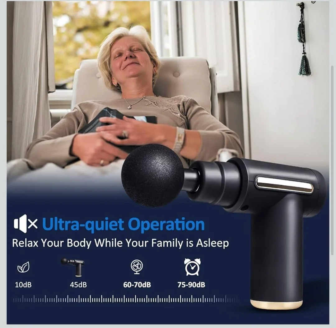 3-in-1 Electric Massage Gun for Deep Tissue Pain Relief black | Portable Muscle Massager with Multiple Heads for Body Relaxation image 4