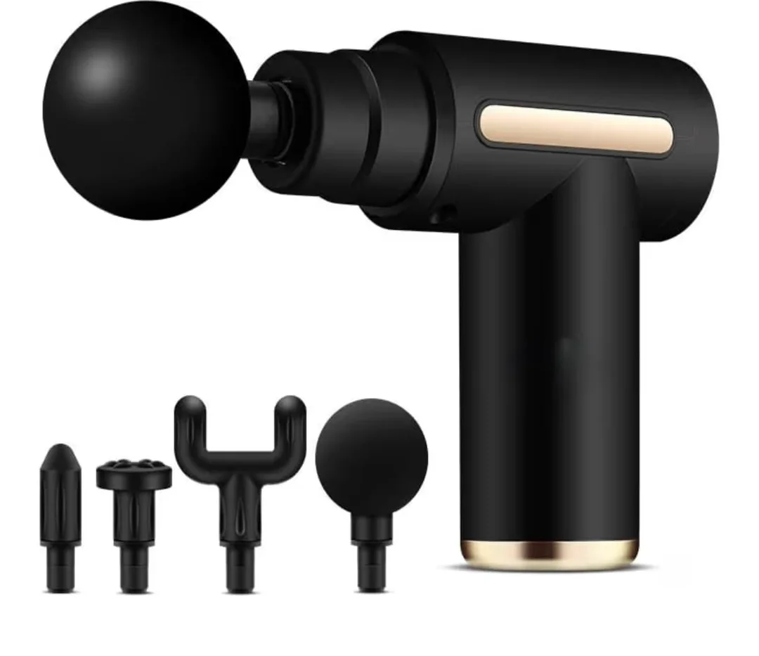 3-in-1 Electric Massage Gun for Deep Tissue Pain Relief black | Portable Muscle Massager with Multiple Heads for Body Relaxation image 1