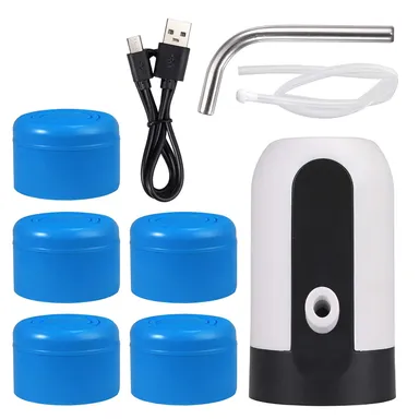 Justech Electric Water Pump for 5-Gallon Bottles – USB Rechargeable, Auto Switch, White (For Home & Office) thumbnail 6