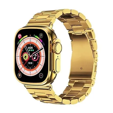  Ultra 2 Smart Watch – Health Tracking, Wireless Charging, Music Control, Gold