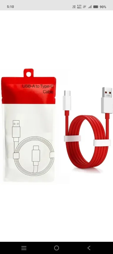 OnePlus Fast Charging Data Cable 10A| 1 Meter Red | SuperVooc | Warp Charge Compatible