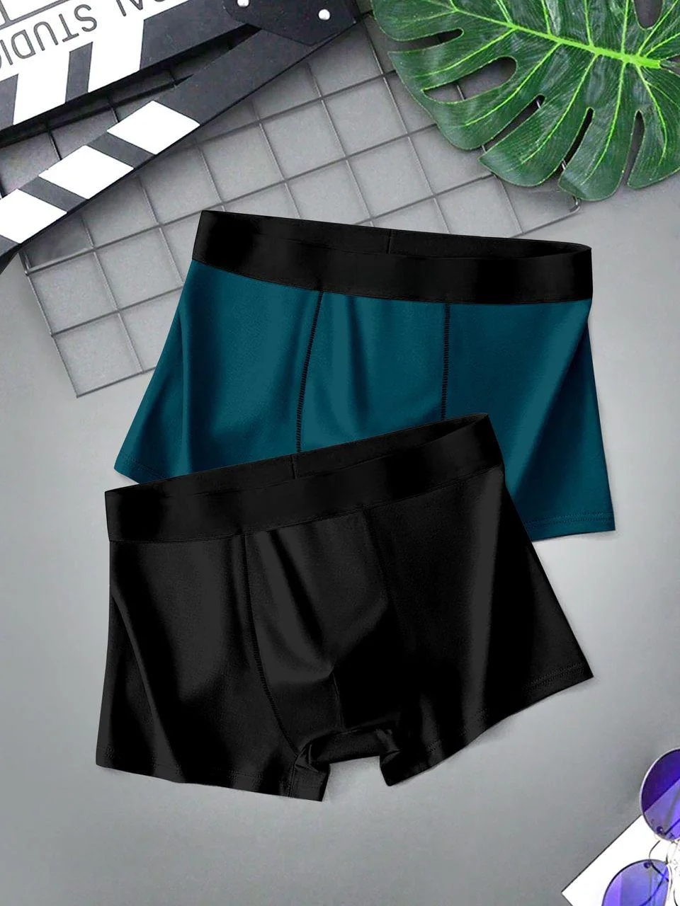 Men’s Ice Silk Stretchable Seamless Underwear Trunks Pack of 2 | Breathable Moisture Wicking Antibacterial | Innerwear for Daily Wear image 2