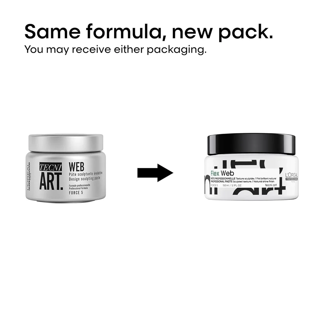 L’Oréal Professionnel Tecni.Art Flex Web Fibrous Sculpting Paste 150 ml – Strong Hold Texturizing Hair Styling Cream for Tousled or Defined Looks image 2