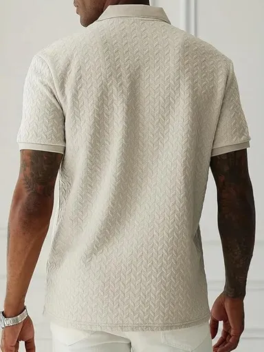 Modern Trendy Stylish Jacquard Regular Fit Mens Polo Tshirt for Man thumbnail 1