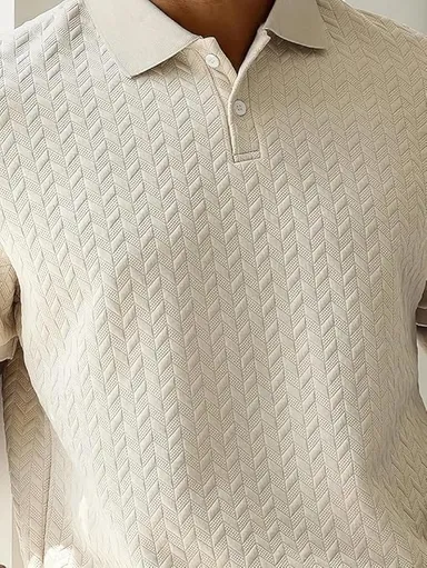 Modern Trendy Stylish Jacquard Regular Fit Mens Polo Tshirt for Man thumbnail 2