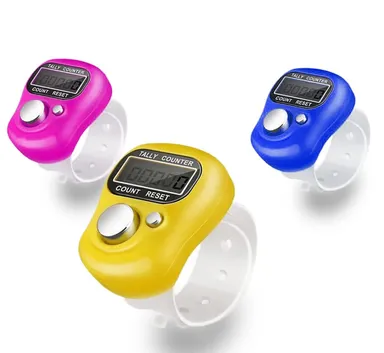 Naam Jap Counter | Mini Digital Tally Counter Finger Ring | Electronic Chanting Count Machine for Mantra Jap, Meditation, Prayer & Cricket Umpire | Digital Counting Device (Color May Vary) thumbnail 1