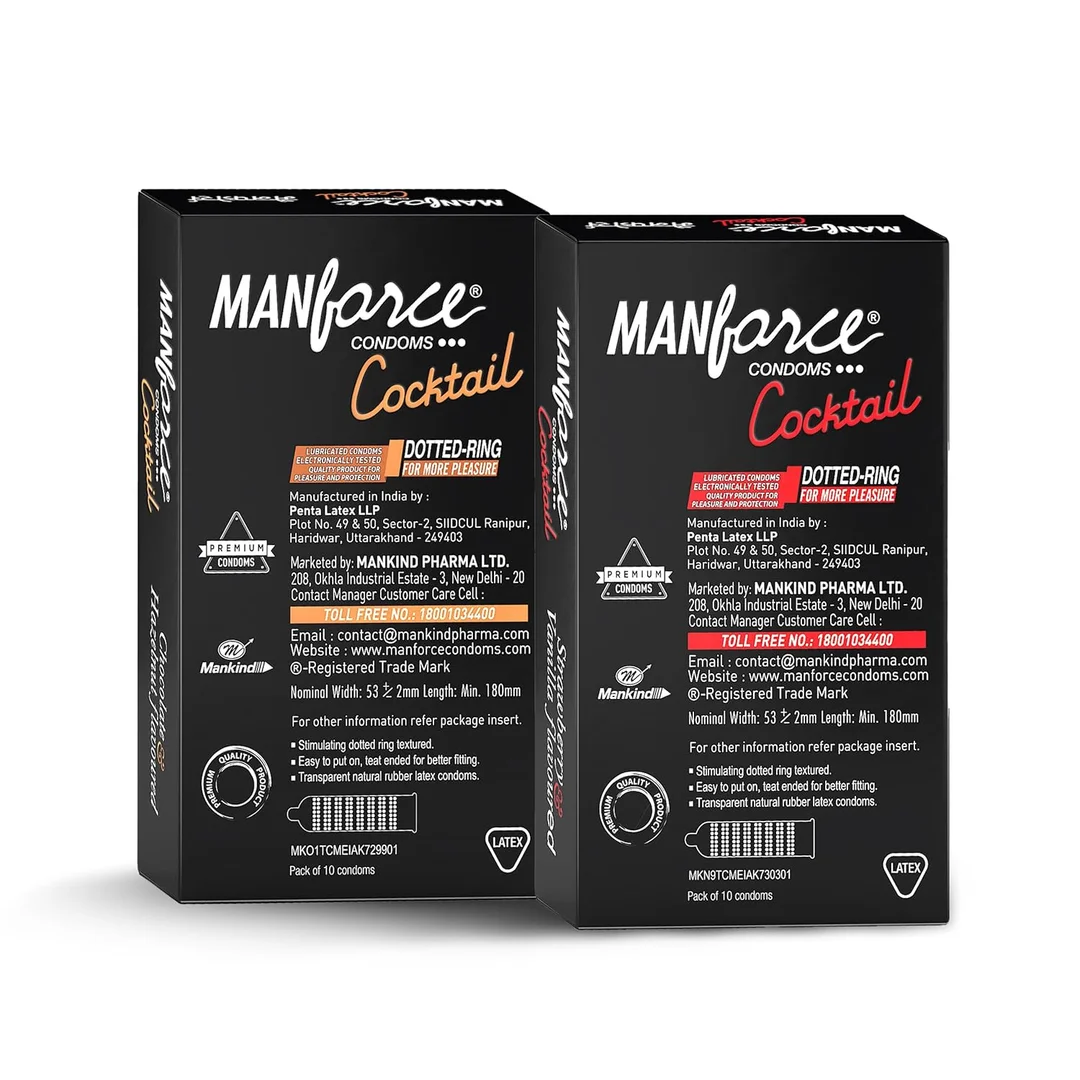Manforce Cocktail Condoms Combo Pack (Strawberry, Vanilla, Chocolate, Hazelnut) – 10 Pieces image 7