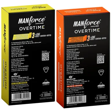 Manforce Overtime Combo Orange & Pineapple Flavoured| 20 pcs – Dotted, Contoured & Ribbed Condoms thumbnail 7