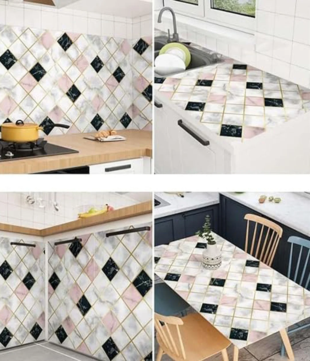 Solid Waterproof Kitchen Oil Proof Wallpaper Wall Sticker|Multicolor image 4