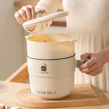 Multi-Function Non-Stick Electric Rice Cooker Mini Cooking Pot with Ceramic Inner Liner, Intelligent Panel, Scheduled Cooking for Home & Hostel Use thumbnail 3