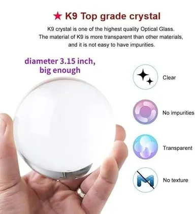 Sparlune Big Moon Fairy 3D Crystal Ball Night Light with Wooden Base  LED USB Table Lamp for Kids Teens Home Décor Ambient Mood Light thumbnail 5