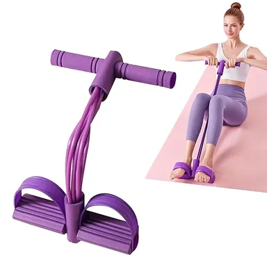 Jomdjmskes Abdominal Trainer 8-Tube Elastic Resistance Band Pedal Full Body Expander for Home Gym Abs Arms Legs Waist Workouts Portable Fitness Equipment thumbnail 2