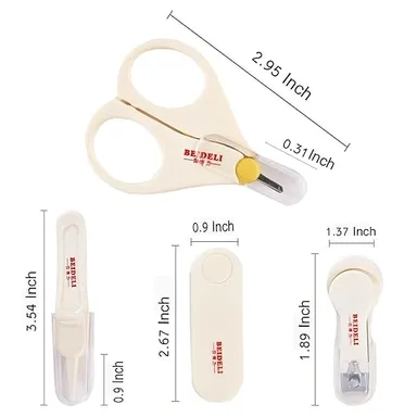 Grooming & Nail Care Kit White Safe Nail Clipper| Scissors| Filer & Tweezers for Newborns & Toddlers thumbnail 2
