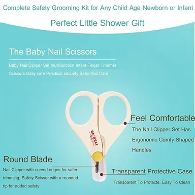 Grooming & Nail Care Kit White Safe Nail Clipper| Scissors| Filer & Tweezers for Newborns & Toddlers thumbnail 3