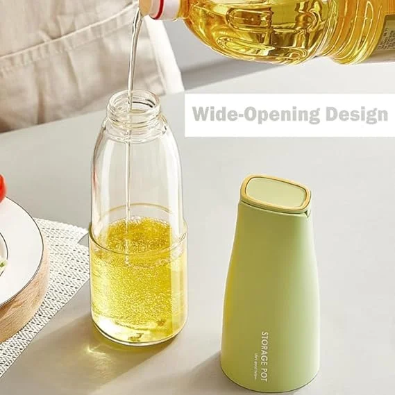 Automatic Oil Dispenser Bottle 500ml |Glass Olive Oil Pot with Auto-Flip Lid Leakproof Pourer for Cooking Oil, Vinegar, Soy Sauce, BBQ & Frying – Easy Pour Kitchen image 4