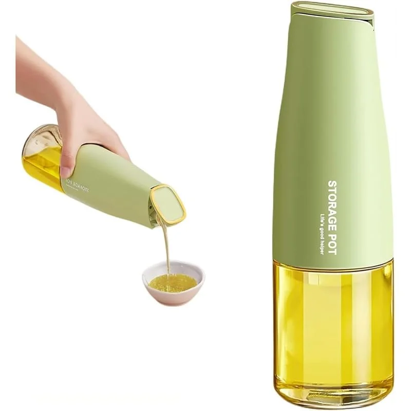 Automatic Oil Dispenser Bottle 500ml |Glass Olive Oil Pot with Auto-Flip Lid Leakproof Pourer for Cooking Oil, Vinegar, Soy Sauce, BBQ & Frying – Easy Pour Kitchen image 1