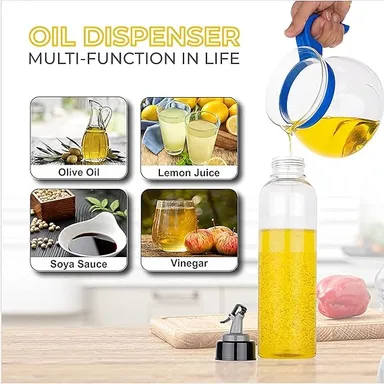 1000 ML Plastic Oil Dispenser |Transparent Leakproof Cooking Oil Pourer for Kitchen  thumbnail 1