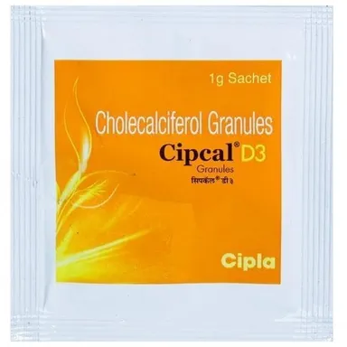 Cipla Cipcal D3 Cholecalciferol Granules 10 g Bone & Joint Health Supplement – Vitamin D3 Daily Use, Better Calcium Absorption, Immune & Bone Strength Support (buy online best price India) thumbnail 1