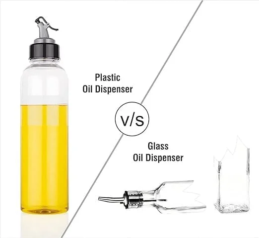 Plastic Oil Dispenser Bottle 500ml|Leakproof| Spill Proof| Multi-Functional for Kitchen| Lock Oil Nozzle Lid for Oil| Vinegar & More image 3