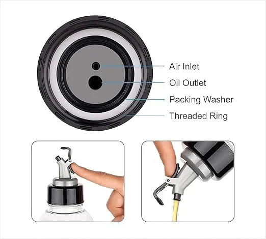 Plastic Oil Dispenser Bottle 500ml|Leakproof| Spill Proof| Multi-Functional for Kitchen| Lock Oil Nozzle Lid for Oil| Vinegar & More image 5