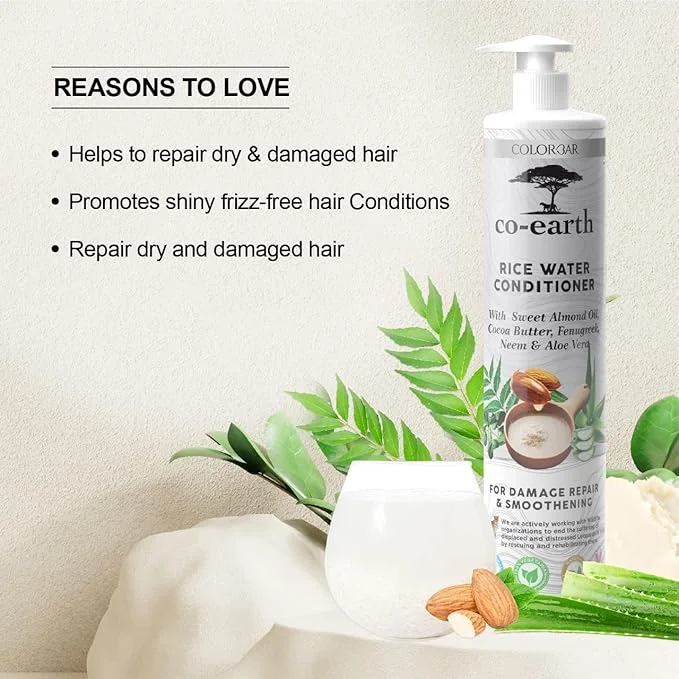 ColorBar Co-Earth Rice Water Conditioner 300 ml For Damage Repair, Smoothening | Hair Nourishment, Paraben-Free, Sulfate-Free. image 2
