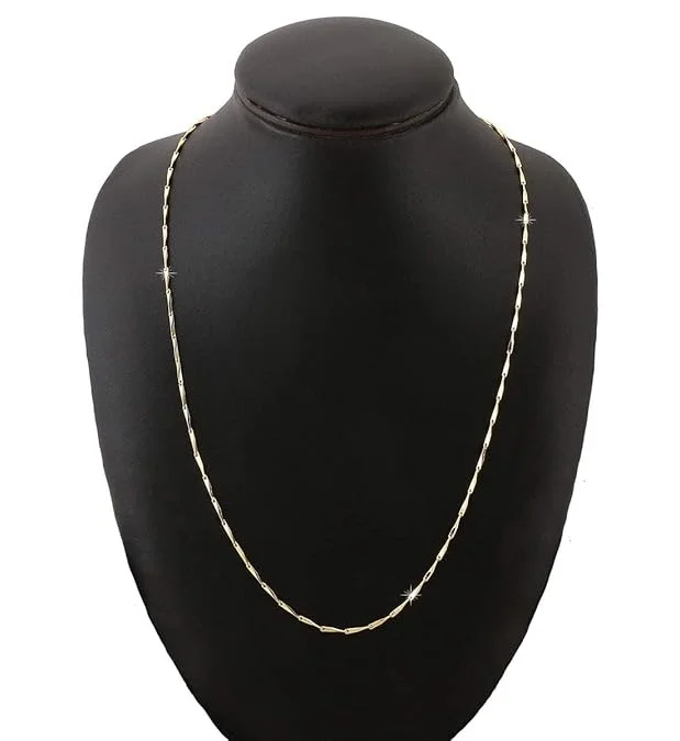 H2 Fashion Collection Gold Plated Slim Figaro Chain for Women & Men | Lightweight Stylish Necklace with Shiny Finish | Elegant Unisex Chain for Parties |Office & Traditional Outfits  image 2
