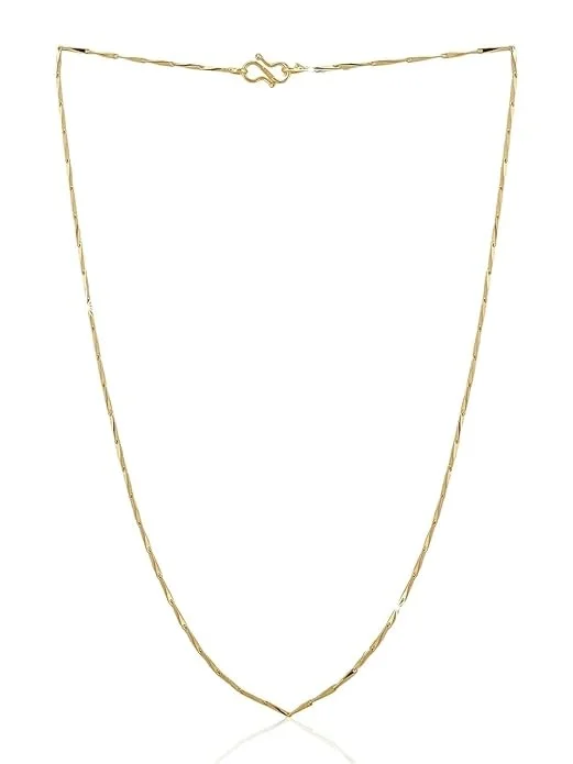H2 Fashion Collection Gold Plated Slim Figaro Chain for Women & Men | Lightweight Stylish Necklace with Shiny Finish | Elegant Unisex Chain for Parties |Office & Traditional Outfits  image 3
