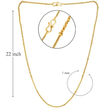 H2 Fashion Collection Gold-Plated Chain for Men & Women | Lightweight Chain | Non-Tarnish Stylish Necklace for Casual & Traditional Outfits | Durable Gold Finish Jewellery for Gifting & Everyday Use thumbnail 1