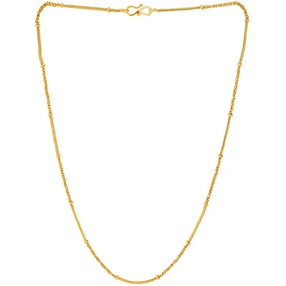 H2 Fashion Collection Gold-Plated Chain for Men & Women | Lightweight Chain | Non-Tarnish Stylish Necklace for Casual & Traditional Outfits | Durable Gold Finish Jewellery for Gifting & Everyday Use image 3