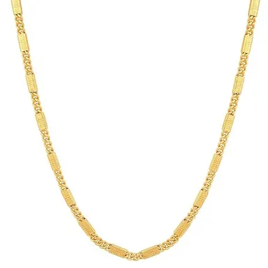 H2 Fashion Collection Unisex Gold Plated Chain for Men & Women | Heavy Look Box Design Necklace | Anti-Tarnish Long Durable Chain | Stylish Gold Polish Jewellery for Daily thumbnail 0