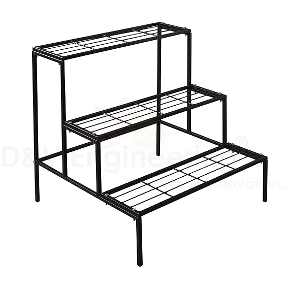 Metal 3 tier balcony and garden planter stand with heavy duty powder coated iron pot rack for outdoor indoor home garden and terrace plant display image 2