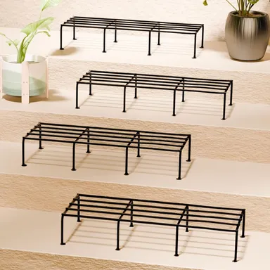 Metal Plant Stands for Home, Garden, Outdoor & Balcony | Heavy-Duty Decorative Flower Pot Stand Set | Pack of 4| Rust-Resistant Iron Stands thumbnail 2